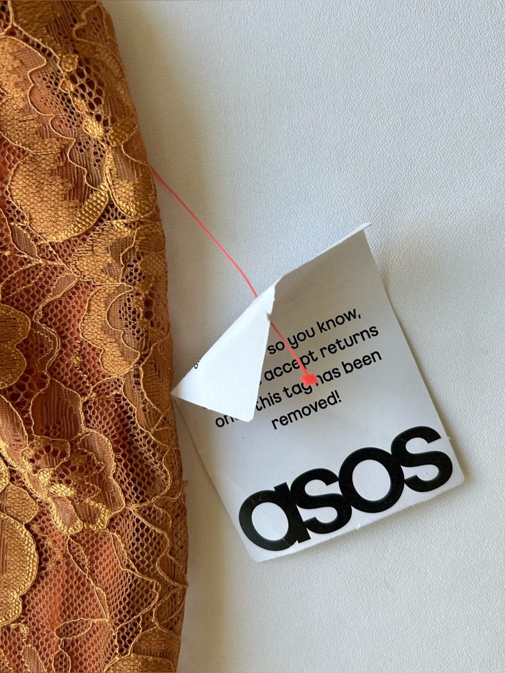 ASOS Rust-Orange Lace Halter Slip Dress - Picture 5 of 10